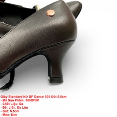 Giày Standard Nữ DF Dance 305 Gót 5.5cm (305DF5P) - Đen + Size