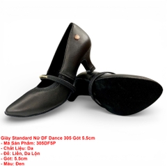Giày Standard Nữ DF Dance 305 Gót 5.5cm (305DF5P) - Đen + Size