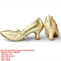 Giày Standard Nữ DF Dance 305 Gót 5.5cm (305DF5P) - Vàng + Size