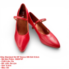 Giày Standard Nữ DF Dance 306 Gót 5.5cm (306DF5P) - Đỏ