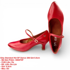 Giày Standard Nữ DF Dance 306 Gót 5.5cm (306DF5P) - Đỏ