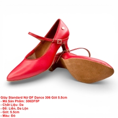 Giày Standard Nữ DF Dance 306 Gót 5.5cm (306DF5P) - Đỏ