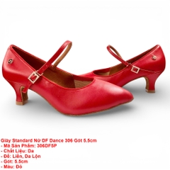 Giày Standard Nữ DF Dance 306 Gót 5.5cm (306DF5P) - Đỏ