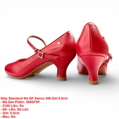 Giày Standard Nữ DF Dance 306 Gót 5.5cm (306DF5P) - Đỏ
