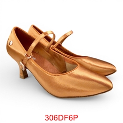 Giày Standard Nữ DF Dance 306 Gót 6.5cm (306DF6P) - Nâu Da Bò
