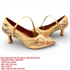 Giày Standard Nữ DF Dance 306 Gót 6.5cm (306DF6P) - Đồng Gắn Đá