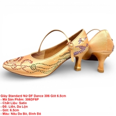 Giày Standard Nữ DF Dance 306 Gót 6.5cm (306DF6P) - Đồng Gắn Đá