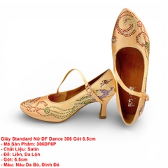 Giày Standard Nữ DF Dance 306 Gót 6.5cm (306DF6P) - Đồng Gắn Đá