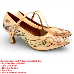 Giày Standard Nữ DF Dance 306 Gót 6.5cm (306DF6P) - Đồng Gắn Đá