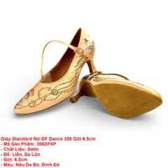 Giày Standard Nữ DF Dance 306 Gót 6.5cm (306DF6P) - Đồng Gắn Đá