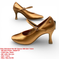 Giày Standard Nữ DF Dance 306 Gót 7.5cm (306DF7P) - Nâu Da Bò + Size