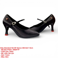 Giày Standard Nữ DF Dance 306 Gót 7.5cm (306DF7P) - Đen + Size