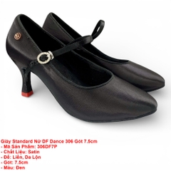 Giày Standard Nữ DF Dance 306 Gót 7.5cm (306DF7P) - Đen + Size