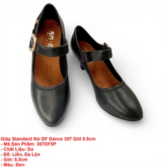 Giày Standard Nữ DF Dance 307 Gót 5.5cm (307DF5P) - Đen + Size