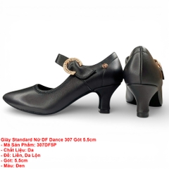 Giày Standard Nữ DF Dance 307 Gót 5.5cm (307DF5P) - Đen + Size
