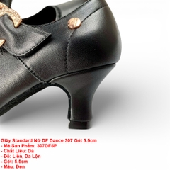 Giày Standard Nữ DF Dance 307 Gót 5.5cm (307DF5P) - Đen + Size