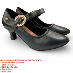 Giày Standard Nữ DF Dance 307 Gót 5.5cm (307DF5P) - Đen + Size