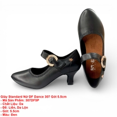 Giày Standard Nữ DF Dance 307 Gót 5.5cm (307DF5P) - Đen + Size