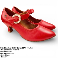 Giày Standard Nữ DF Dance 307 Gót 5.5cm (307DF5P) - Đỏ + Size
