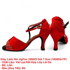 Giày Latin Nữ JigFoo 165925 Gót 7.5cm (165925J7P) - Đỏ
