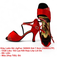 Giày Latin Nữ JigFoo 165925 Gót 7.5cm (165925J7P) - Đỏ