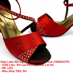 Giày Latin Nữ JigFoo 165925 Gót 7.5cm (165925J7P) - Đỏ