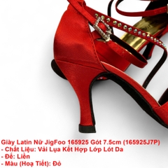Giày Latin Nữ JigFoo 165925 Gót 7.5cm (165925J7P) - Đỏ