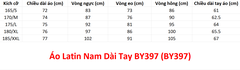 (YJFY Dance) Áo Latin Nam Dài Tay BY397 (BY397) - Đen + Size