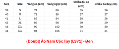(Doubl) Áo Nam Cộc Tay (L371) - Đen + Size