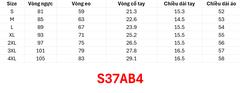 (Doubl) Áo Latin Nữ Cộc Tay (S37AB4) - Đen + Size