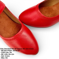 Giày Standard Nữ DF Dance 307 Gót 5.5cm (307DF5P) - Đỏ + Size