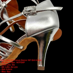 Giày Latin Nữ Focus Dance 167 Gót 8.5cm (167FD8P) - Bạc