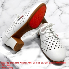 Giày Tập Standard Kdance 406, Đế Cao Su, Gót 5.5cm (406KD5P) - Trắng