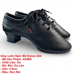 Giày Latin Nam BD Dance 424 (424BD) - Đen Mờ + Size