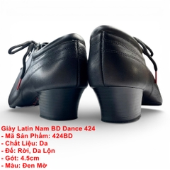 Giày Latin Nam BD Dance 424 (424BD) - Đen Mờ + Size