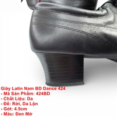 Giày Latin Nam BD Dance 424 (424BD) - Đen Mờ + Size