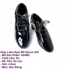 Giày Latin Nam BD Dance 424 (424BD) - Đen Bóng + Size