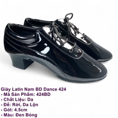 Giày Latin Nam BD Dance 424 (424BD) - Đen Bóng + Size