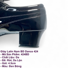 Giày Latin Nam BD Dance 424 (424BD) - Đen Bóng + Size