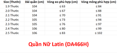 (DanceBaby) Quần Nữ Latin (DA466H) - Đen + Size