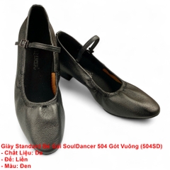Giày Standard Bé Gái SoulDancer 504 Gót Vuông (504SD) - Đen