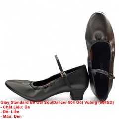 Giày Standard Bé Gái SoulDancer 504 Gót Vuông (504SD) - Đen