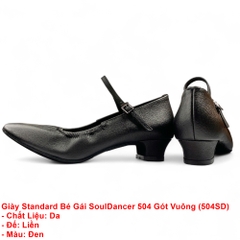 Giày Standard Bé Gái SoulDancer 504 Gót Vuông (504SD) - Đen