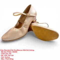 Giày Standard Nữ SoulDancer 504 Gót Vuông (504SD) - Da Hồng