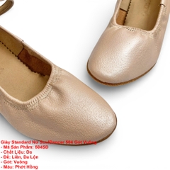 Giày Standard Nữ SoulDancer 504 Gót Vuông (504SD) - Da Hồng