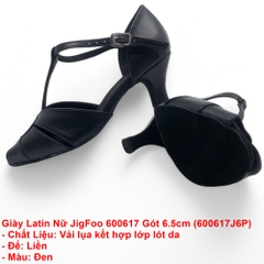 Giày Latin Nữ JigFoo 600617 Gót 6.5cm (600617J6P) - Đen