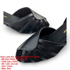 Giày Latin Nữ JigFoo 601811 Gót 3.5cm (601811J3P) - Đen