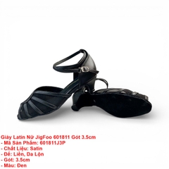 Giày Latin Nữ JigFoo 601811 Gót 3.5cm (601811J3P) - Đen