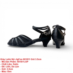 Giày Latin Nữ JigFoo 601811 Gót 3.5cm (601811J3P) - Đen