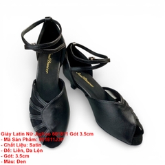 Giày Latin Nữ JigFoo 601811 Gót 3.5cm (601811J3P) - Đen